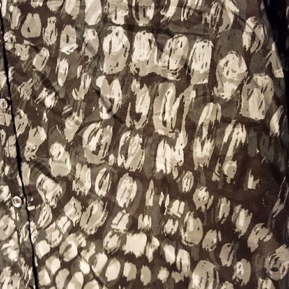 J. Crew Shirt Size 4 Black Button Silk blend - Picture 3 of 5